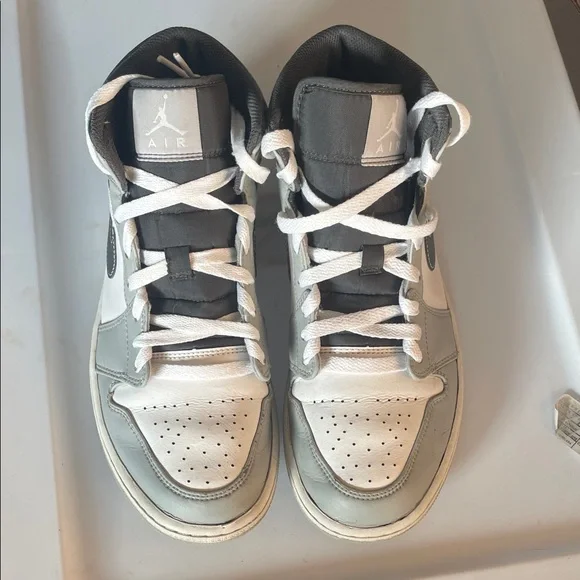 Jordan Men's High-Top Sneakers - Gray and White - Picture 1 of 9